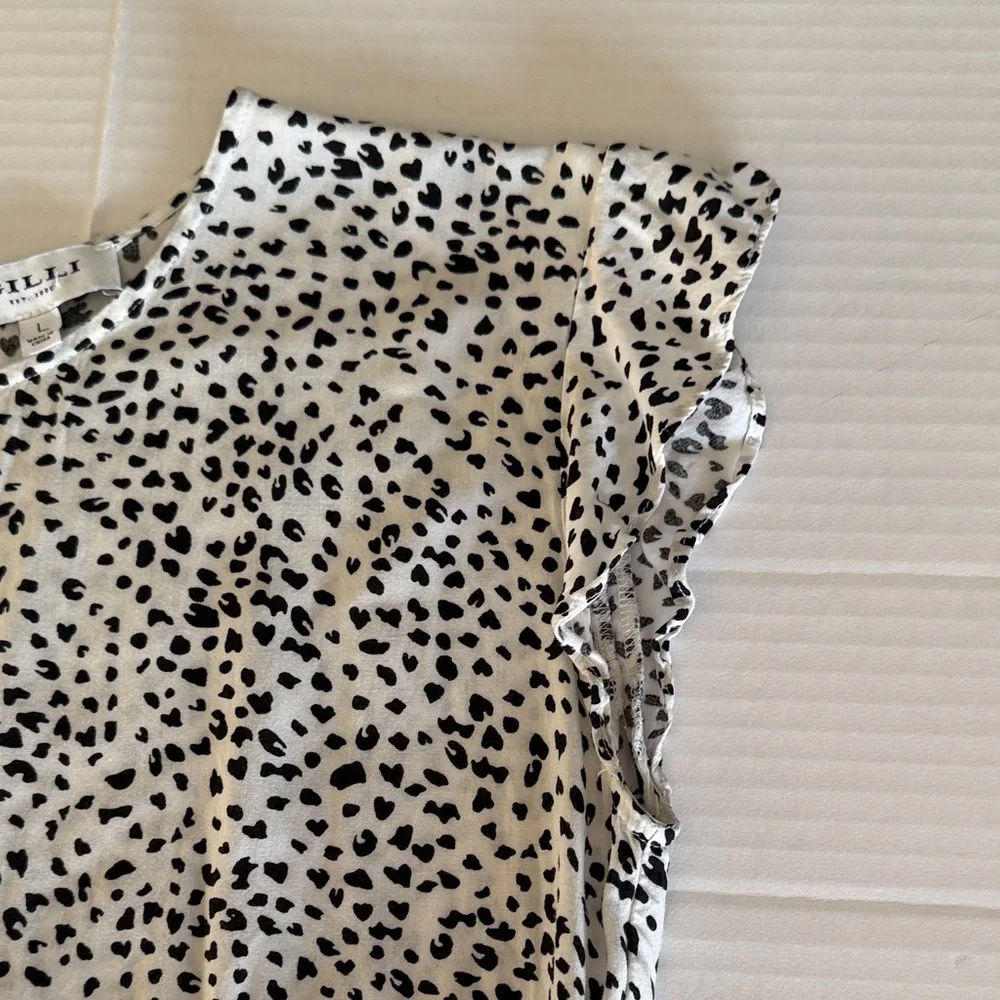 GILLI Women's Black and White cheetah print mini dress size Large - Picture 6 of 10